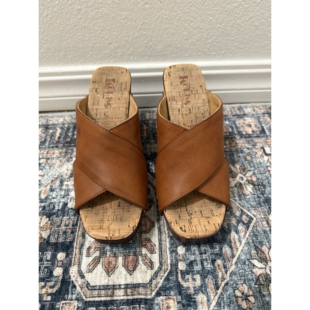 Kork-Ease Tan Leather Crisscross Sandals